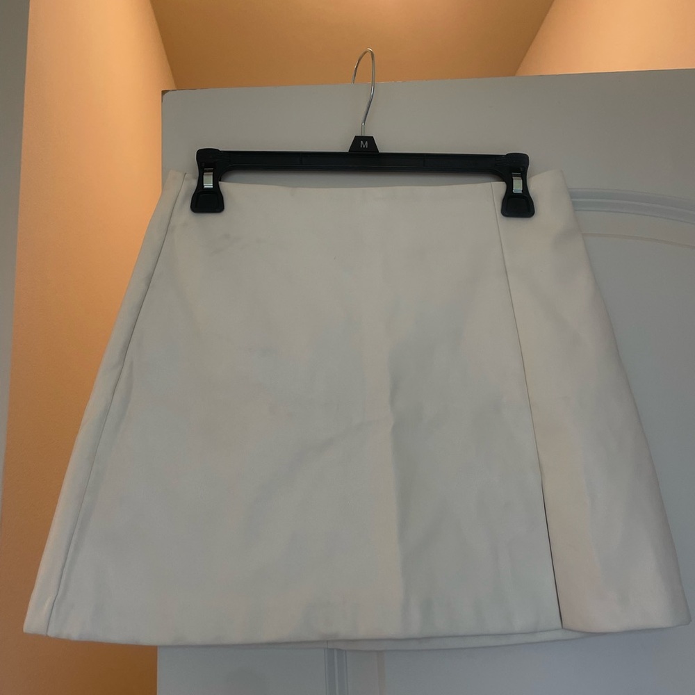 White leather skirt with slit!